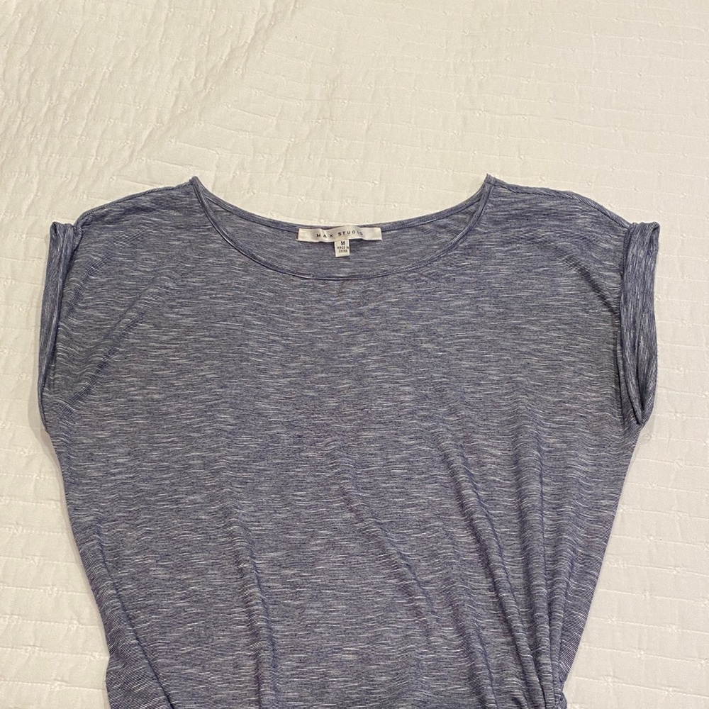 Short sleeve maxi dress, navy blue size M